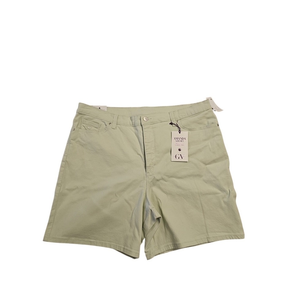 Gloria Vanderbilt Amanda Shorts Warm Mint Green Slimming Panel‎ Size 18W New